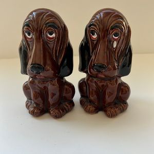Salt and pepper Vintage Dachshund dogs.